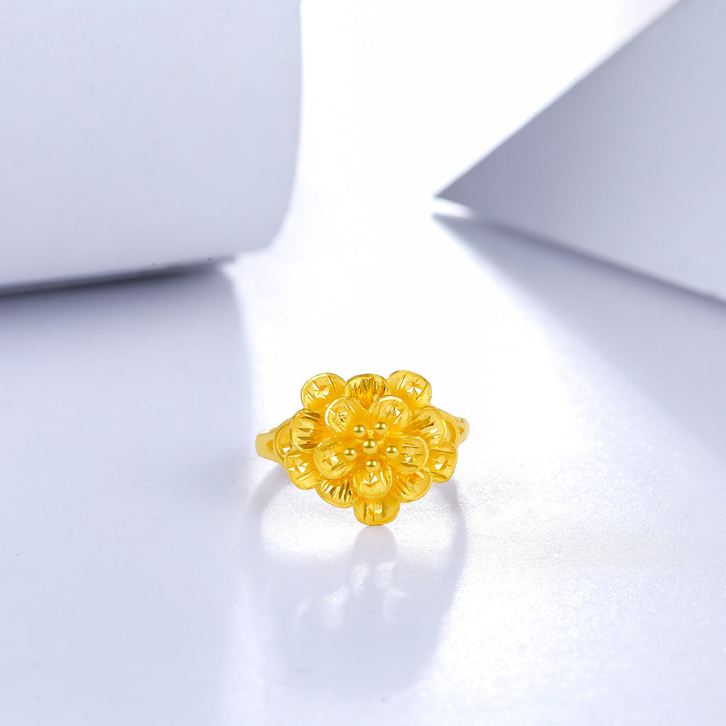 999 24K Gold Ring Flower 5-6g AB012315