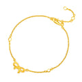 999 24K Gold Chain Bracelet Bow 2.8-3.1g AA074755