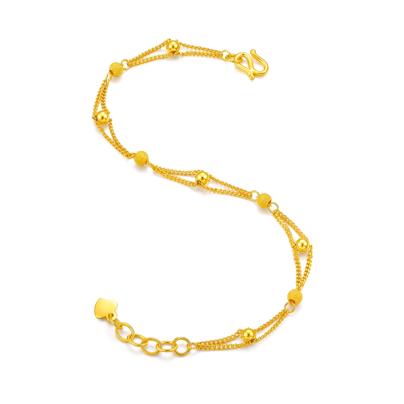 999 24K Gold Chain Bracelet 4.3-4.8g AB073447