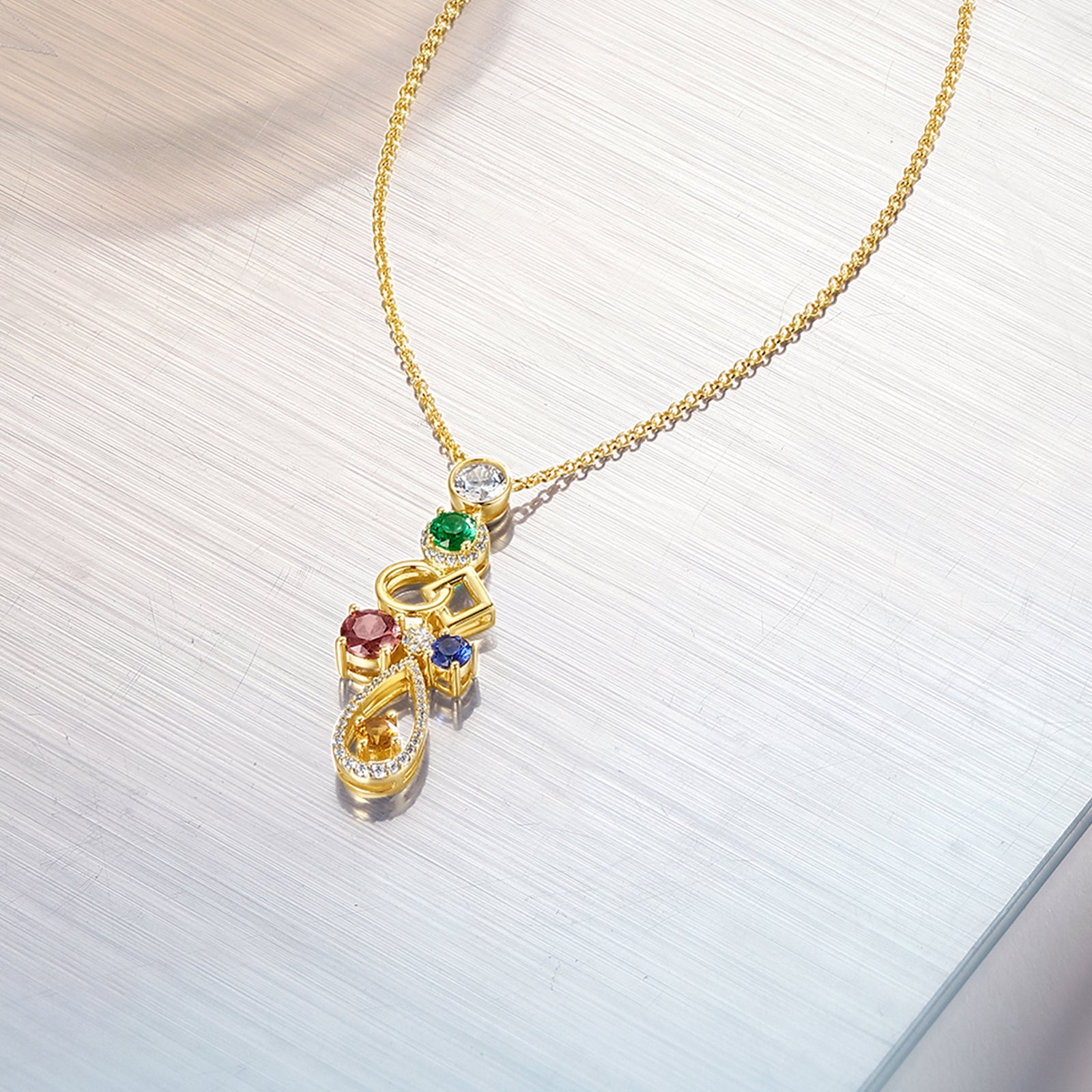 S925 Sterling Silver Pendant Necklace Cubic Zirconia 4.3-4.8g 45+5cm J0612883