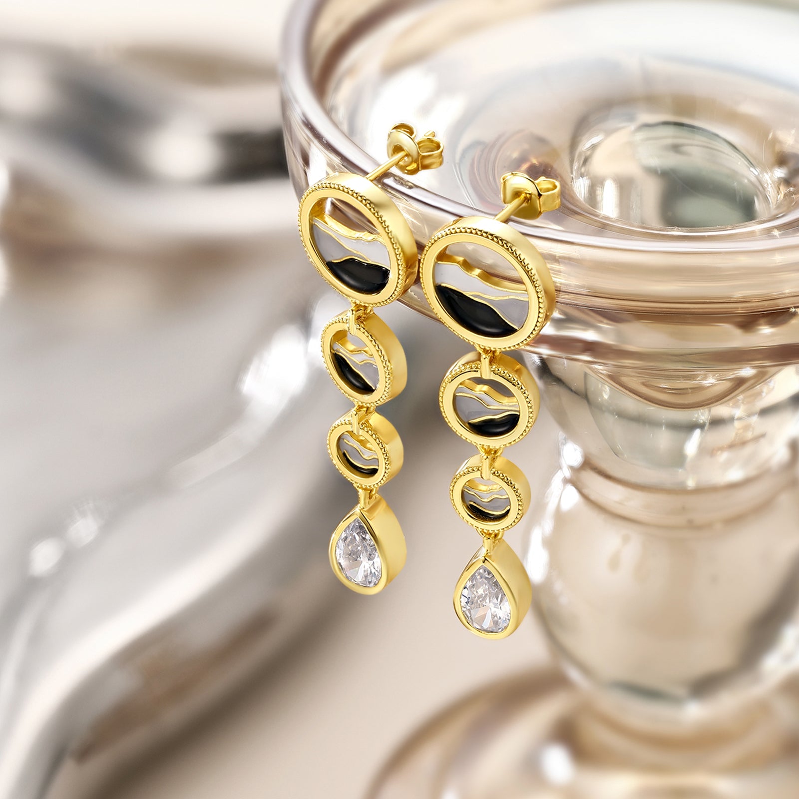 S925 Sterling Silver Earrings Cubic Zirconia 11-12.2g J0912881