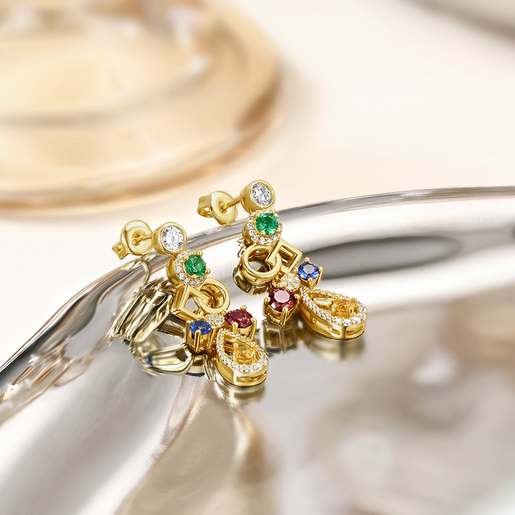 S925 Sterling Silver Earrings Cubic Zirconia 3.6-4.1g J0912884