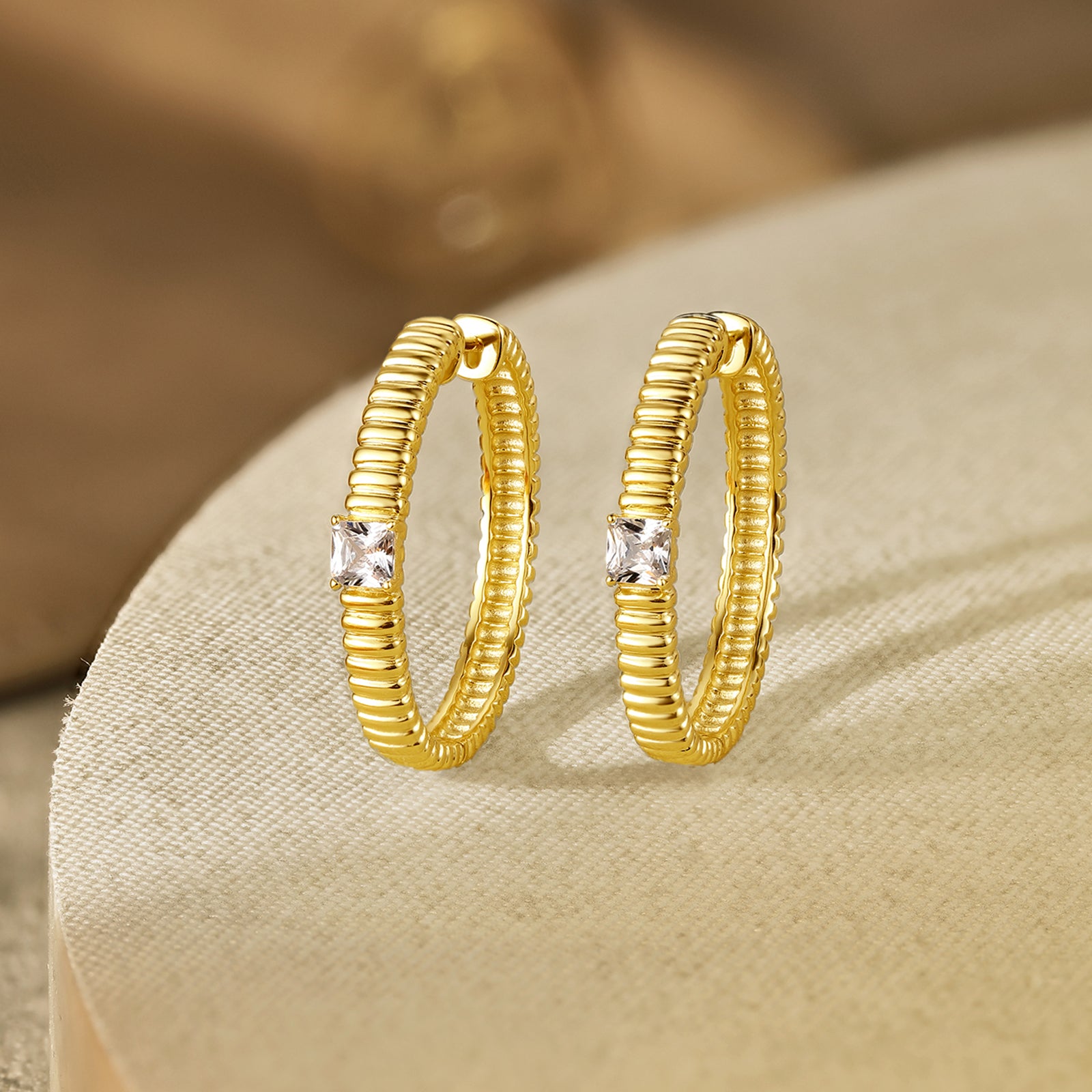 S925 Sterling Silver Earrings Cubic Zirconia 7-8.5g J0912955