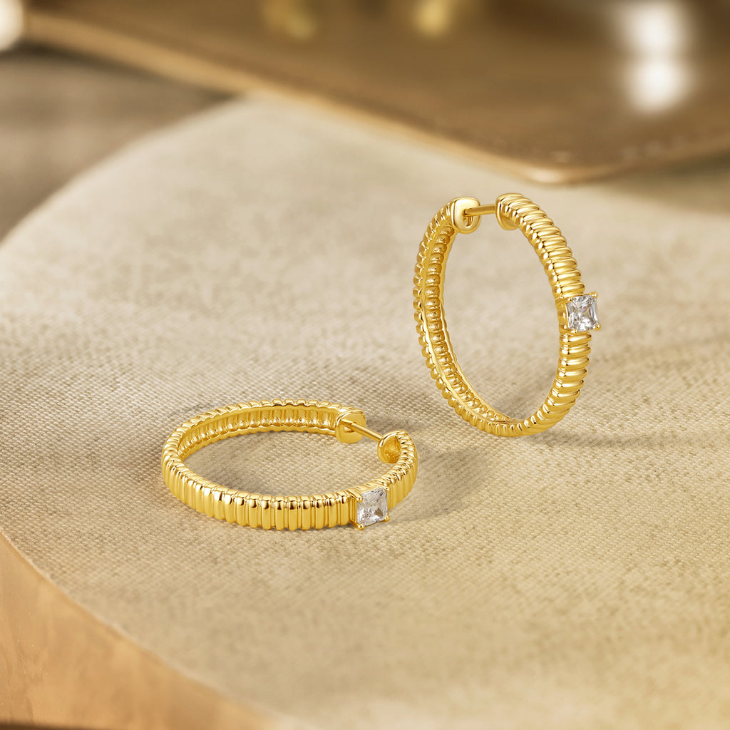 S925 Sterling Silver Earrings Cubic Zirconia 7-8.5g J0912955