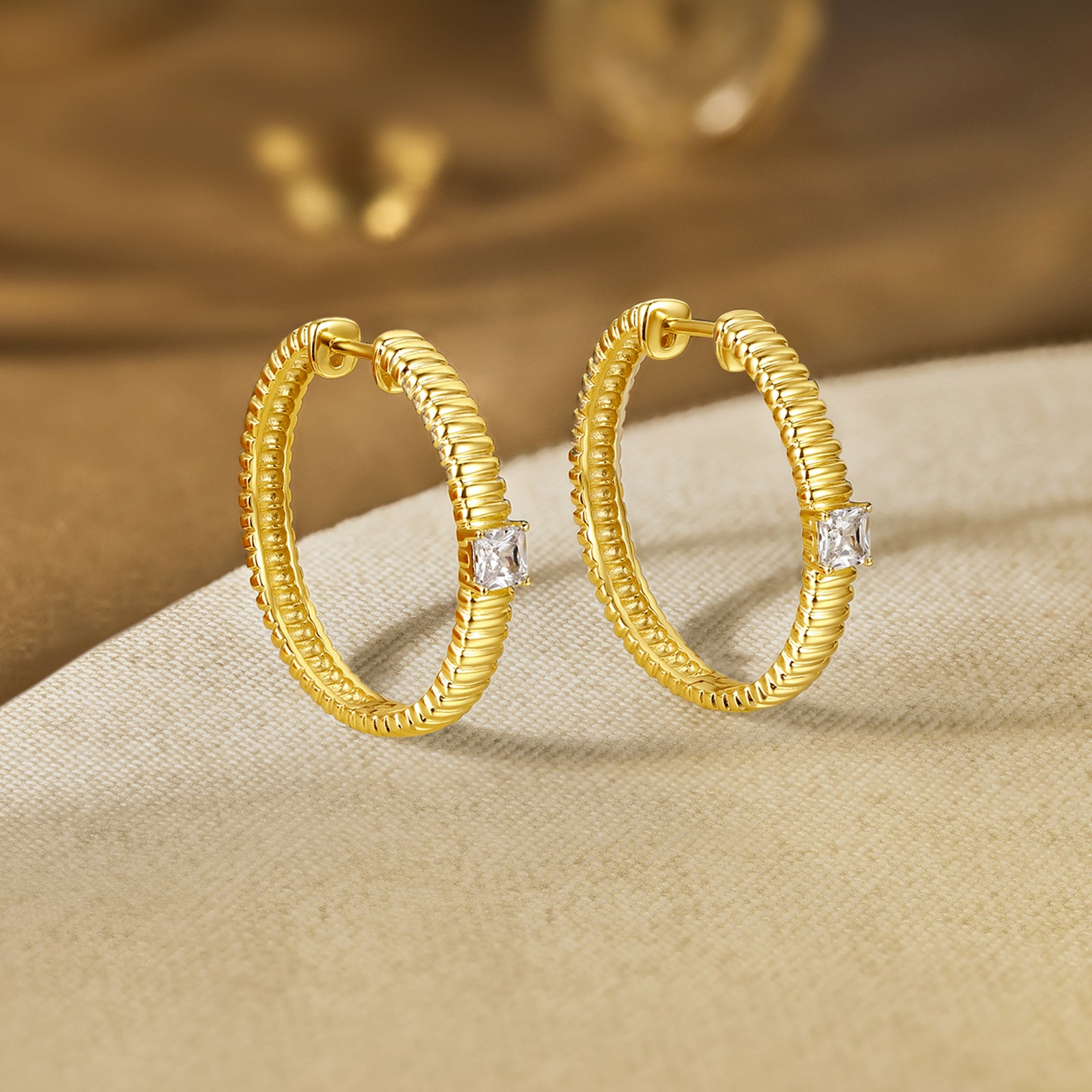 S925 Sterling Silver Earrings Cubic Zirconia 7-8.5g J0912955