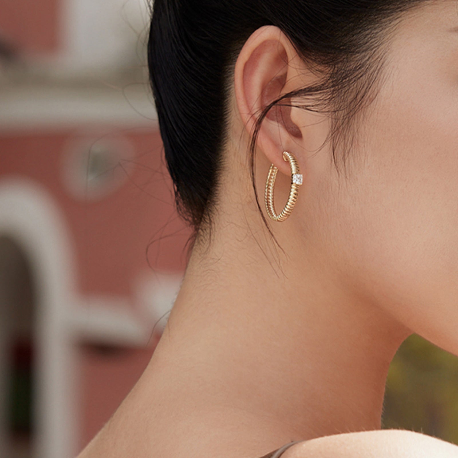 S925 Sterling Silver Earrings Cubic Zirconia 7-8.5g J0912955