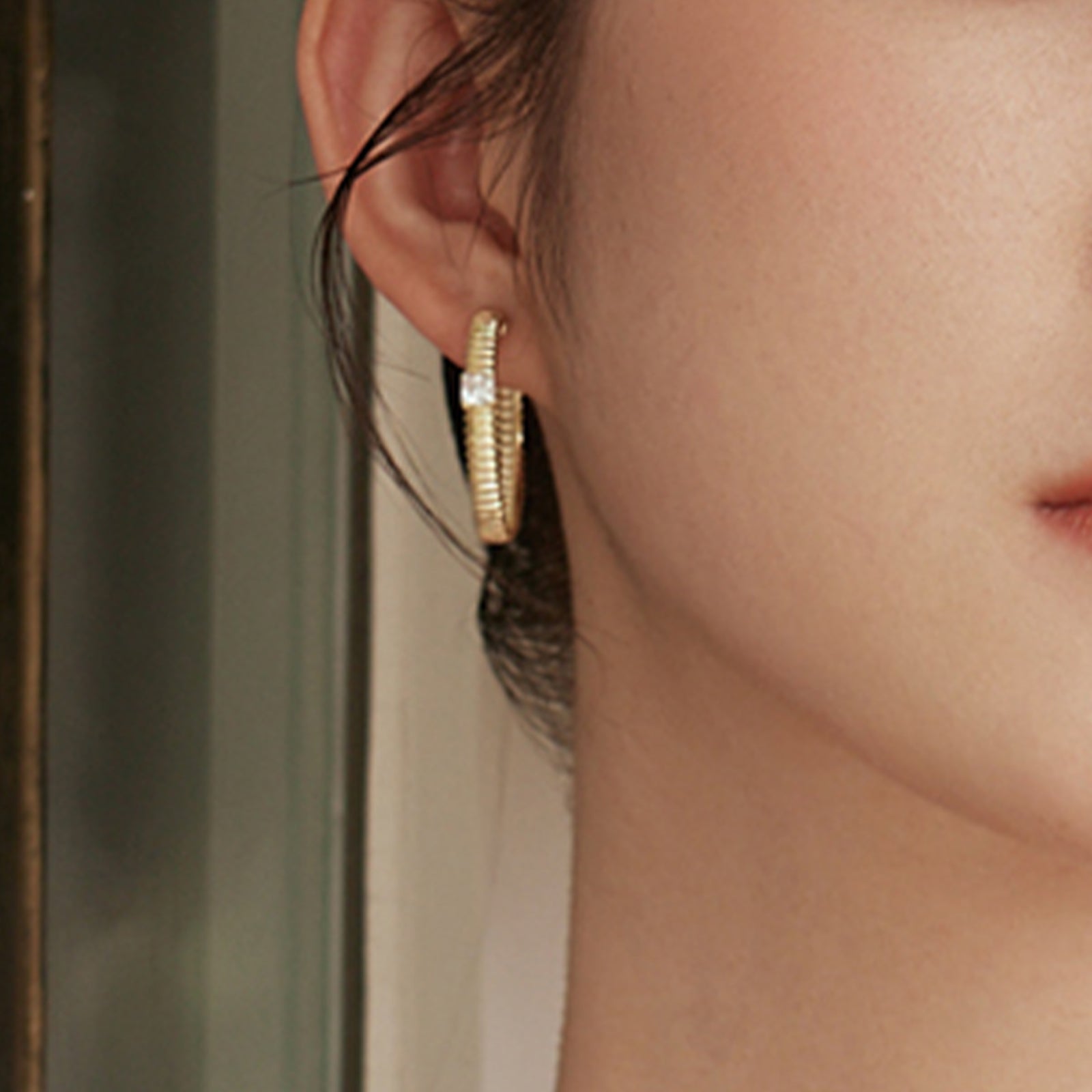 S925 Sterling Silver Earrings Cubic Zirconia 7-8.5g J0912955