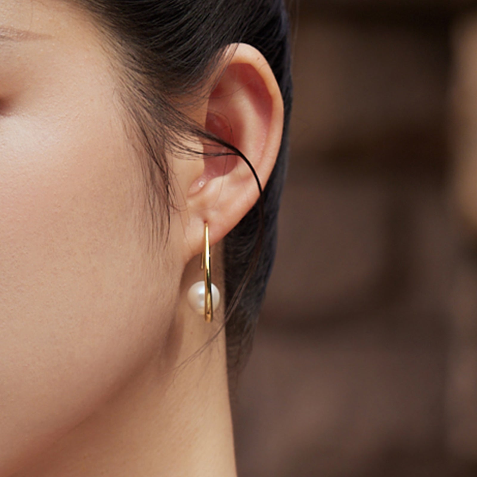 S925 Sterling Silver Earrings Pearl 4-5.6g J0913010