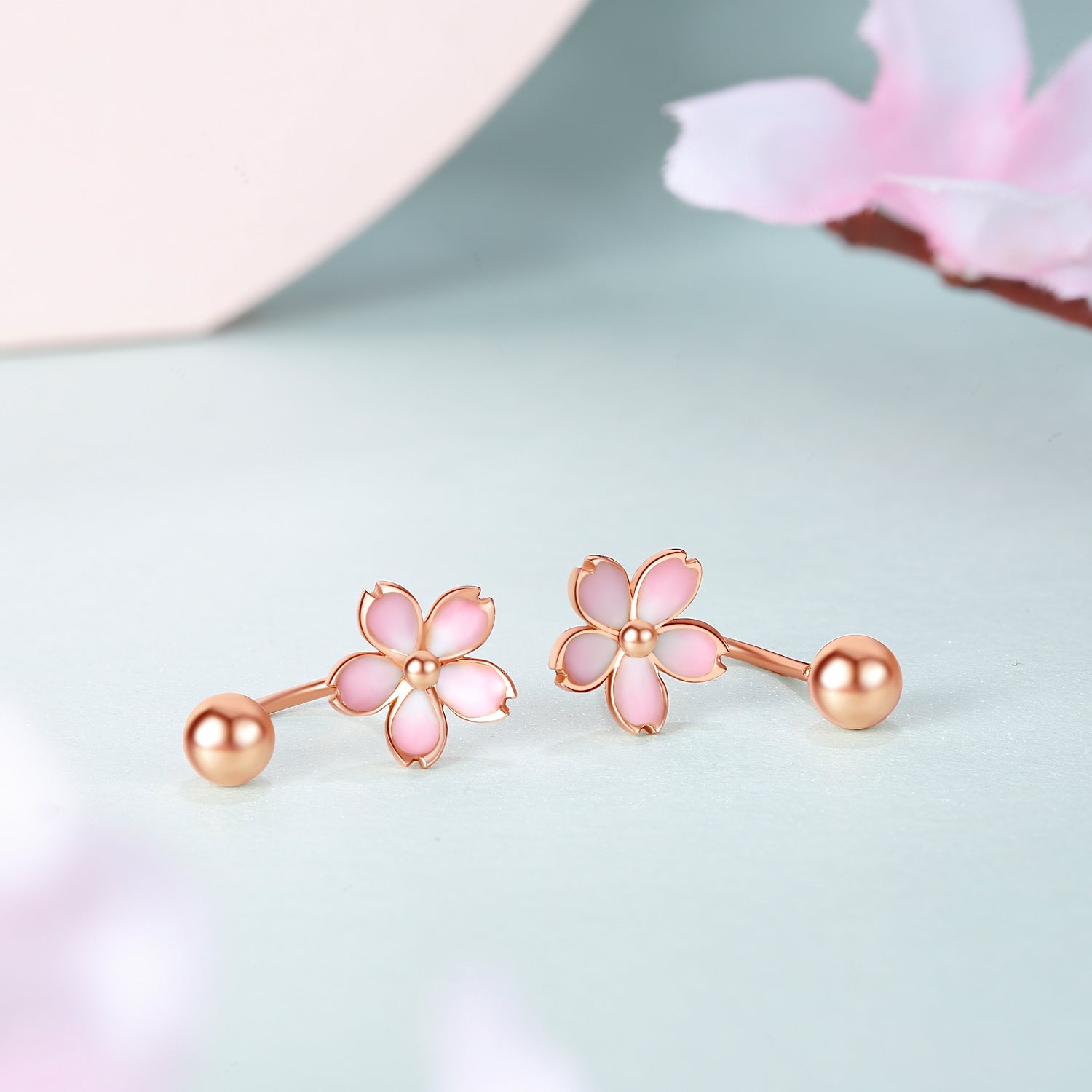 日艺馆 18K Rose Gold Earrings              Flower 1.2-1.6g KIHH096838