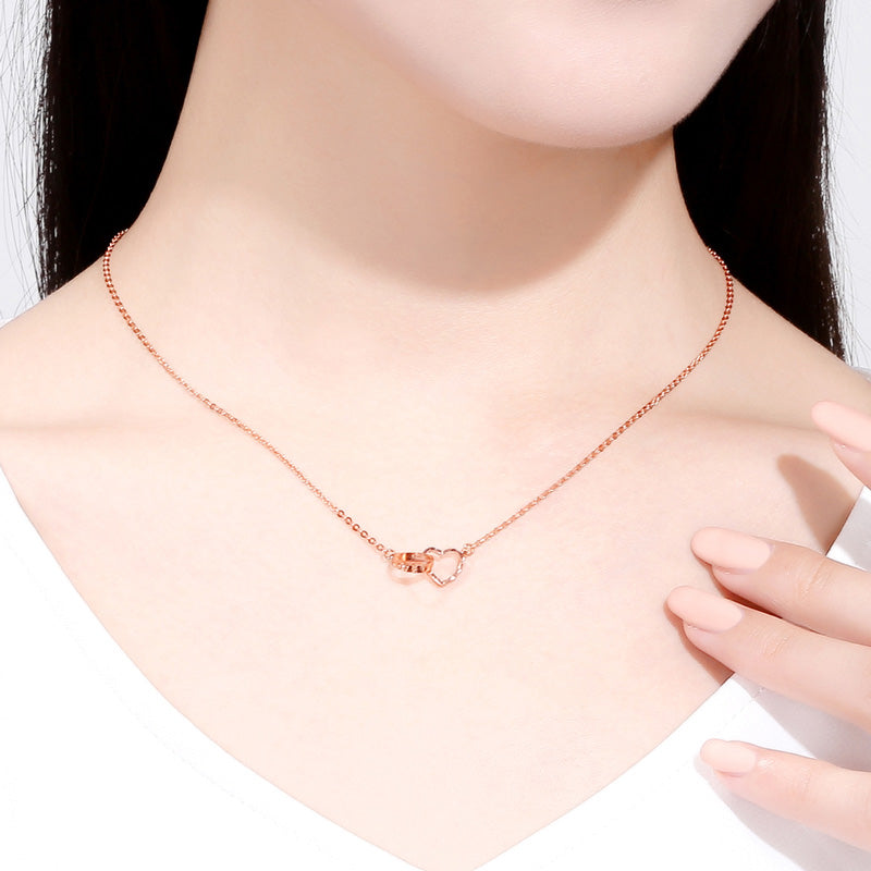 18K Rose Gold Pendant Necklace Heart 2.2-2.5g KI064668