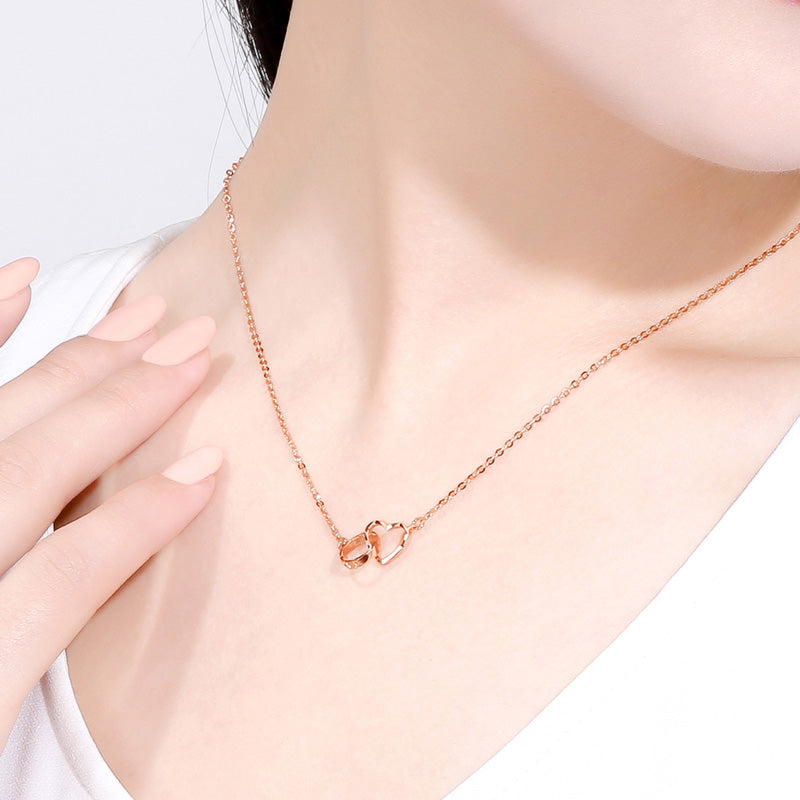 18K Rose Gold Pendant Necklace Heart 2.2-2.5g KI064668