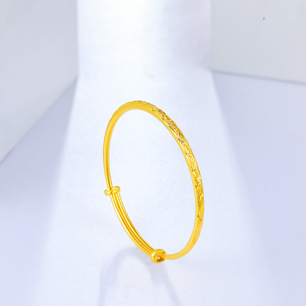 999 24K Gold Bangle Bracelet 15-17g AA102805