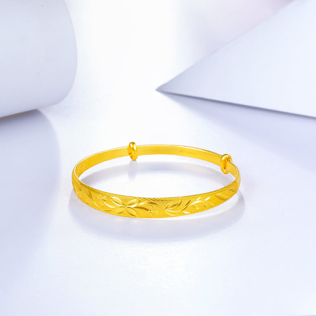 999 24K Gold Bangle Bracelet 28-30g AB102804