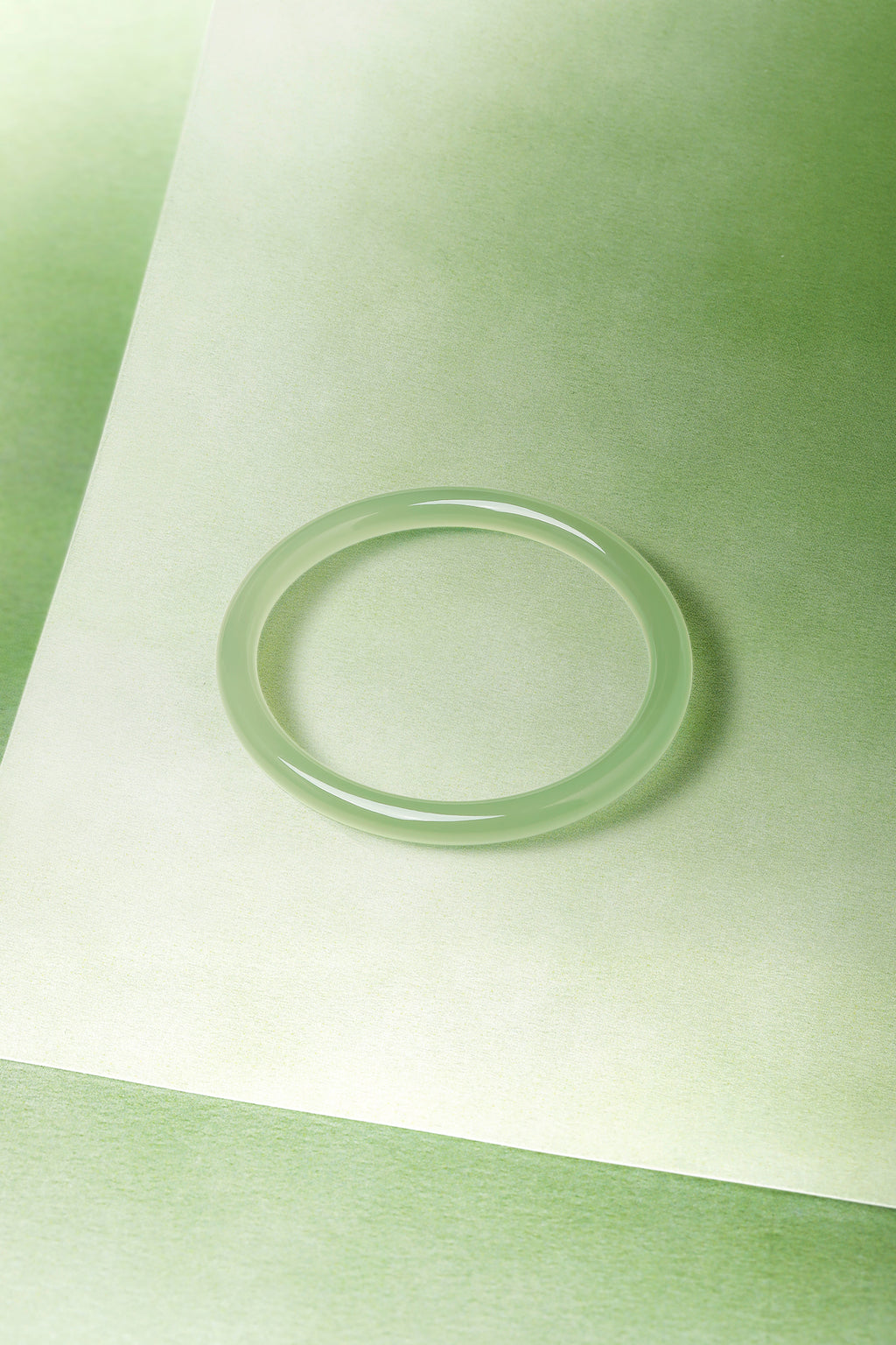 ZHOU LIU FU Chalcedony Jade Bangle Bracelets for Women Handmade Green Chalcedony Round Bracelet Natural Gemstone Lucky Jewelry Gift Her Mom