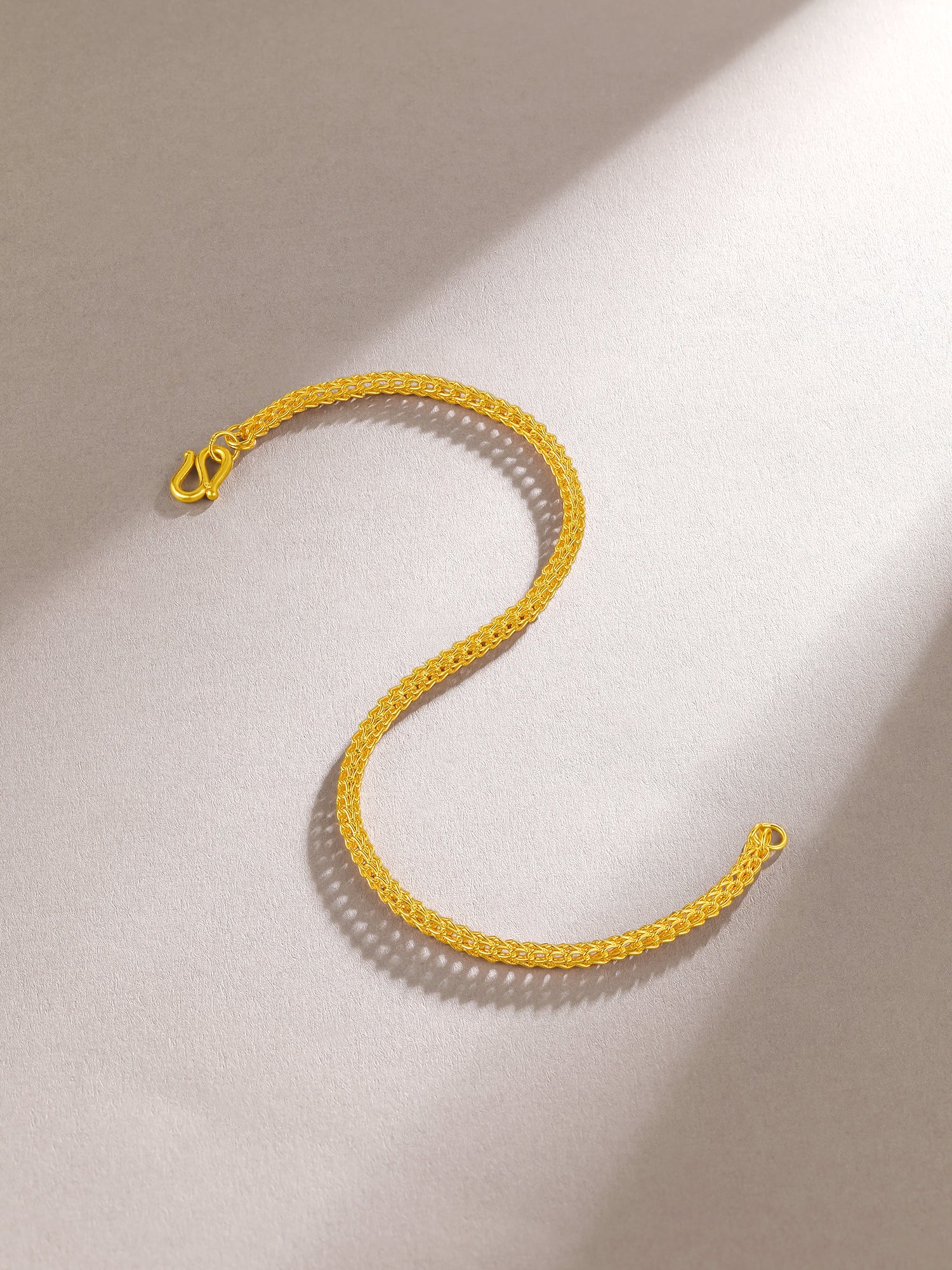 999 24K Gold Chain Bracelet 5.5-7.3g A0710973