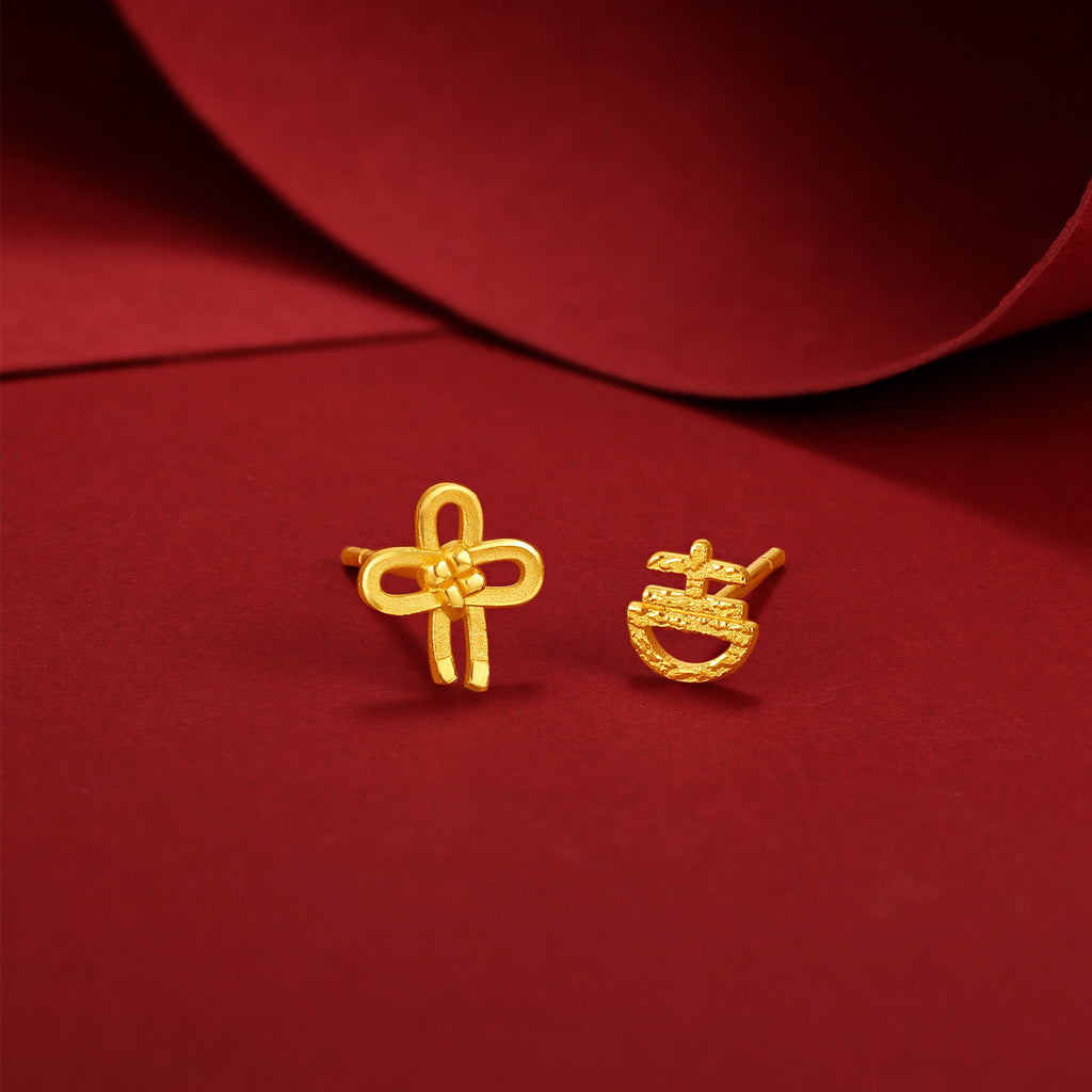 999 24K Gold Earrings 0.9-1.2g AA094679
