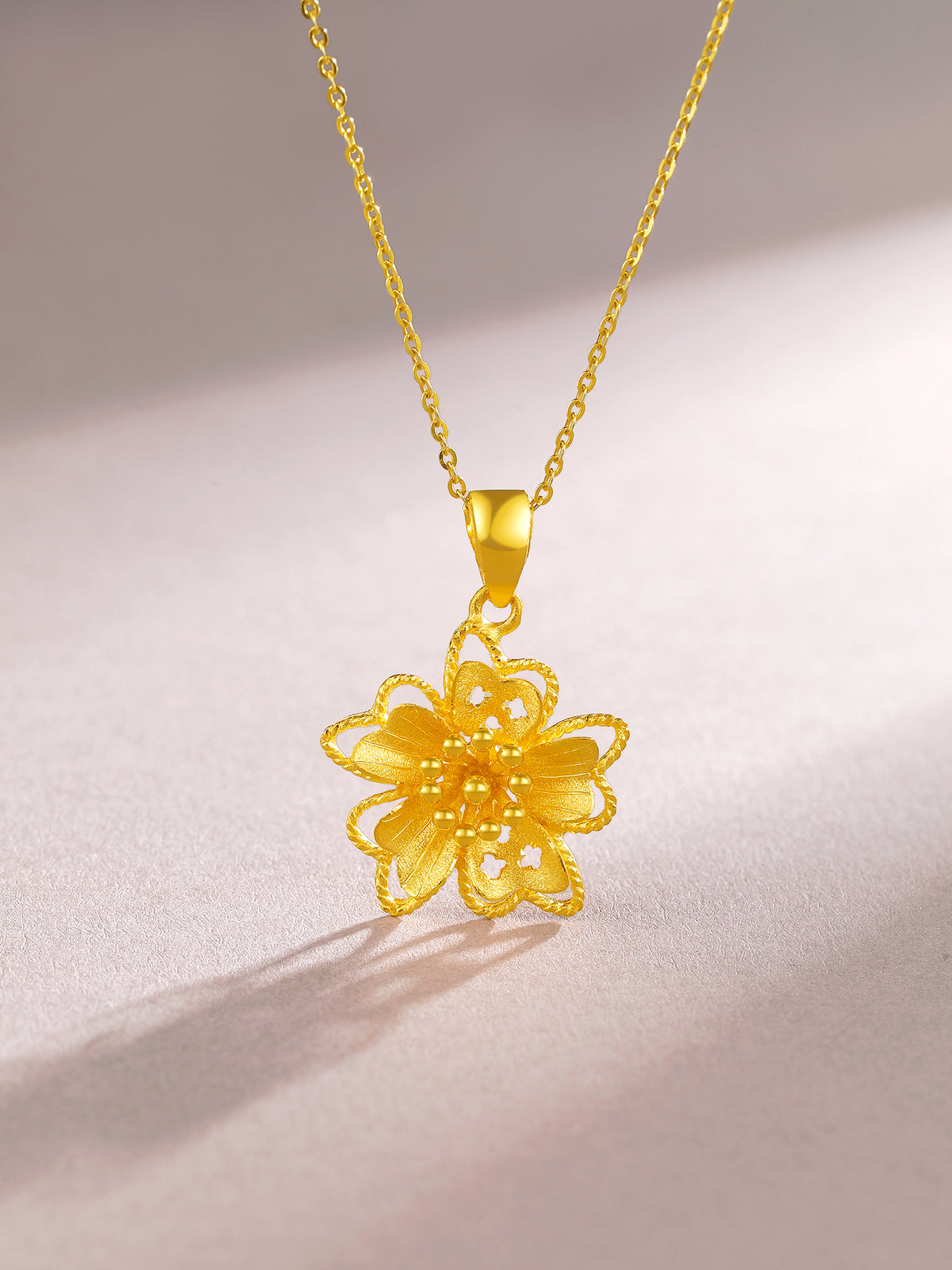999 24K Gold Pendant Flower 3-3.7g A0410584
