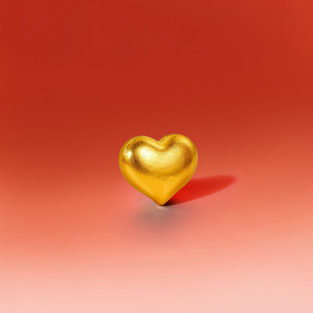 999.9 24K 金心形吊飾 1-1.02公克 A2010992