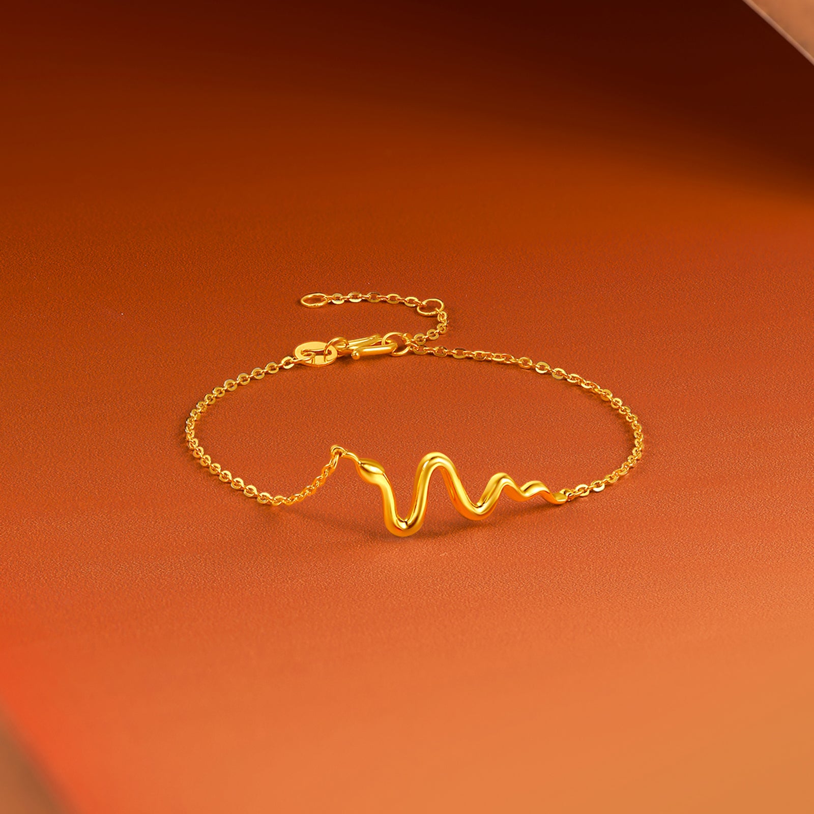 "Chinese Zodiac Snake" 24K Gold Chain Bracelet Snake 3.15-3.45g A0713108