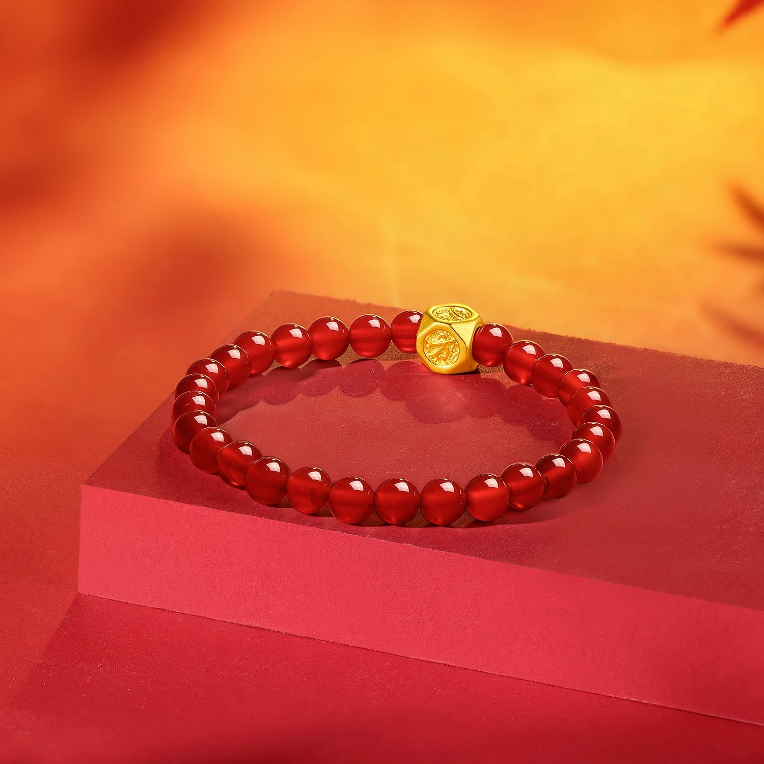 24K Gold Beaded Bracelet Agate 0.6-0.9g Cai A1911357