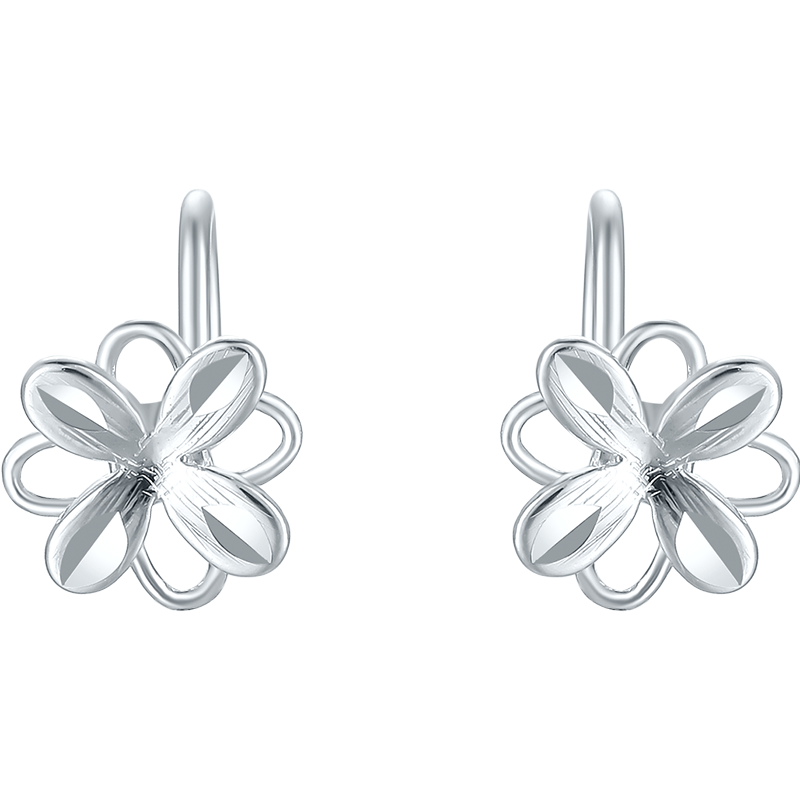 950 Platinum Earrings Flower 0.9-1.2g PT093154