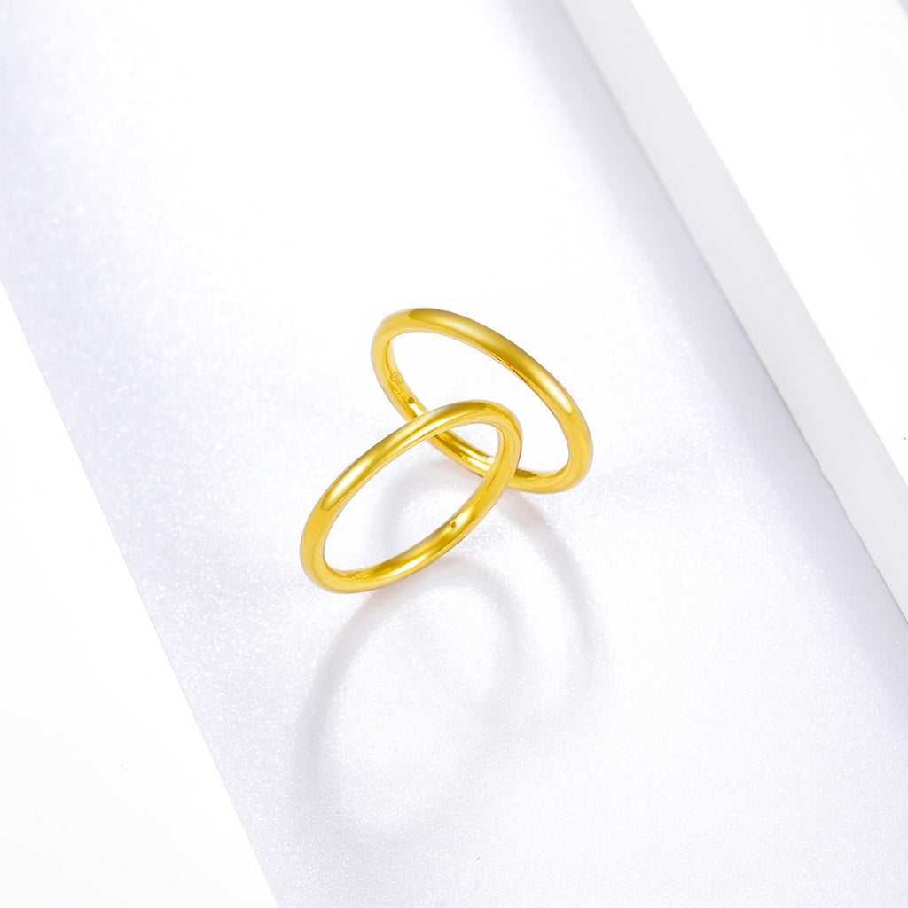 24K Gold 3D Hard Plain Ring 0.75-0.95g AD011384
