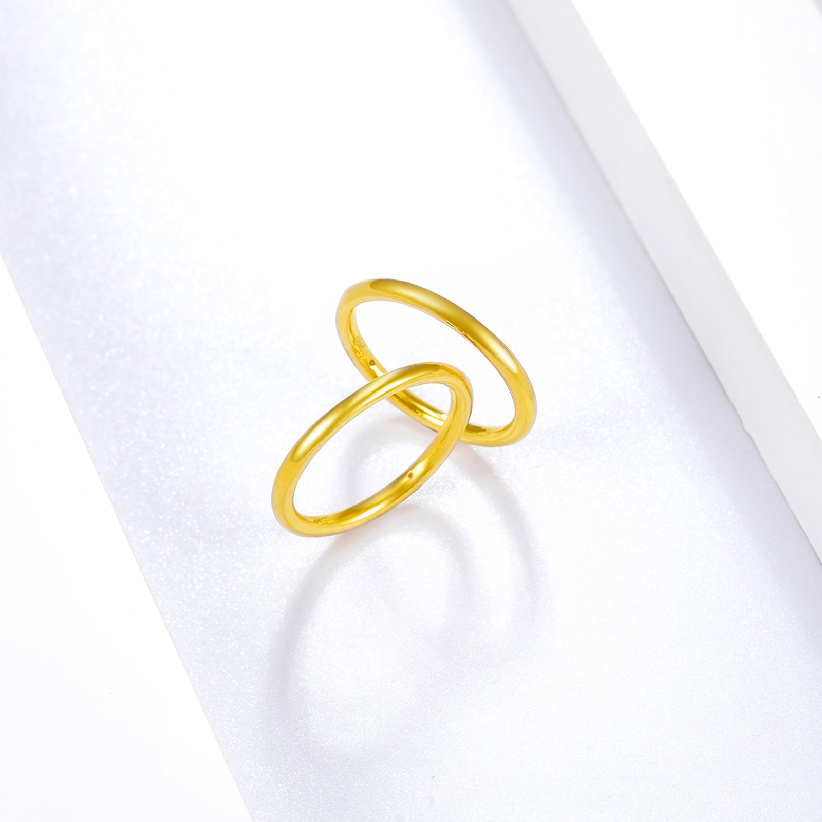 24K Gold 3D Hard Plain Ring 0.75-0.95g AD011384
