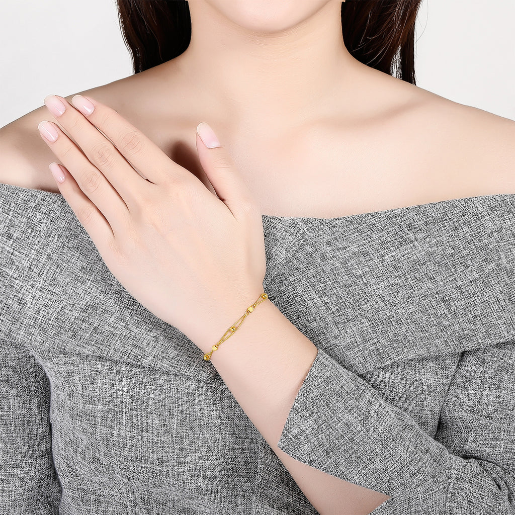 999 24K Gold Chain Bracelet 4.3-4.8g AB073447