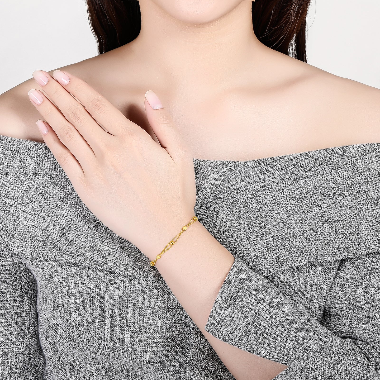 999 24K Gold Chain Bracelet 4.3-4.8g AB073447