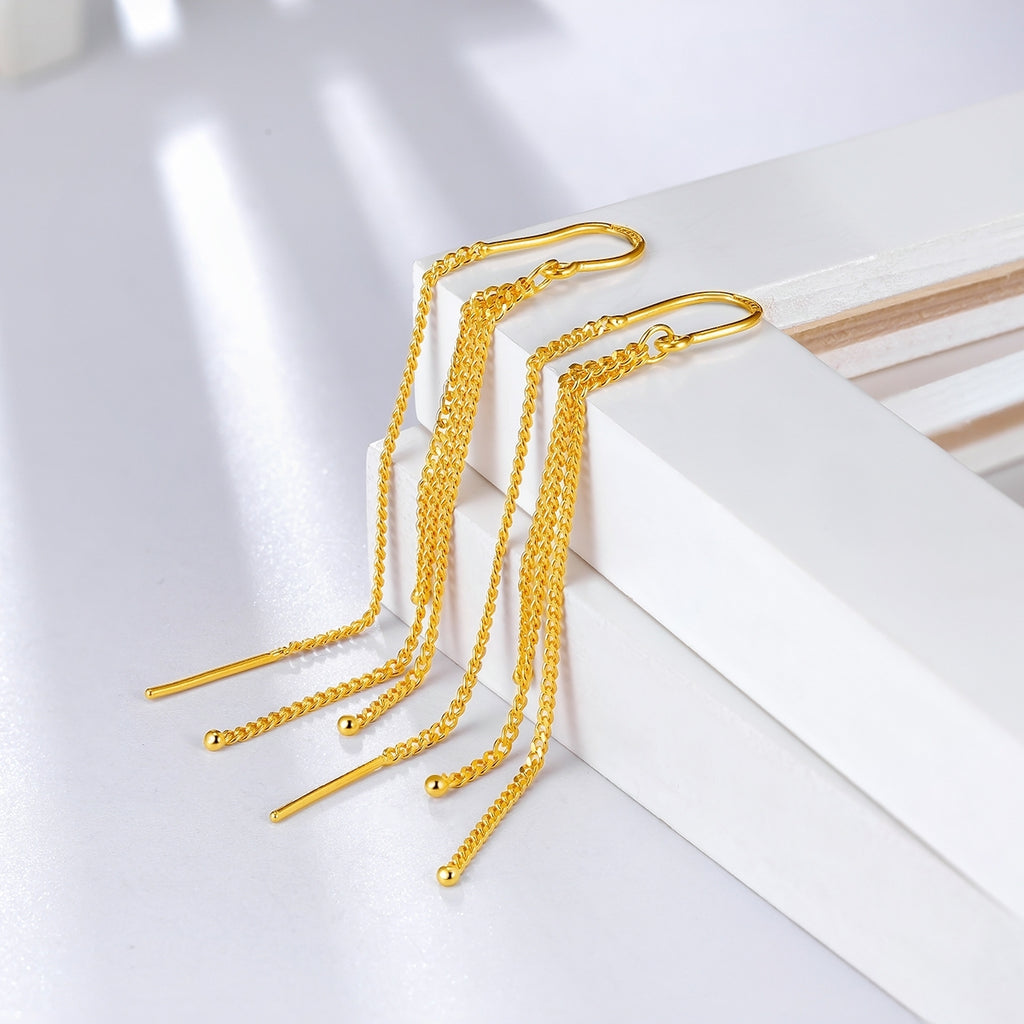 999 24K Gold Earrings 4.7-5.1g AA091678