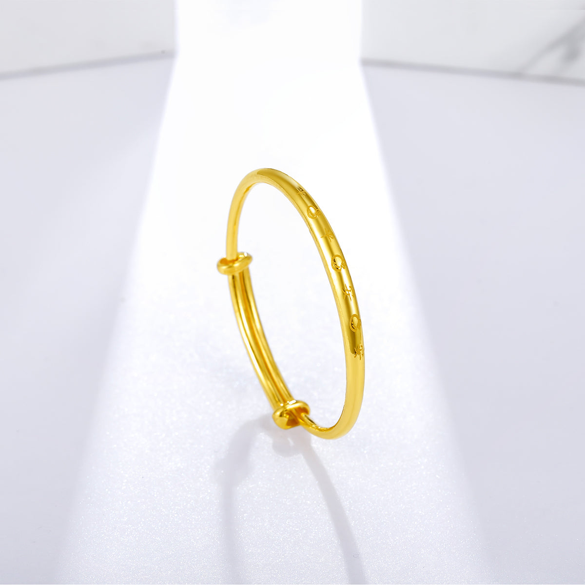 999 24K Gold Bangle Bracelet 9.2-10.2g AA101302