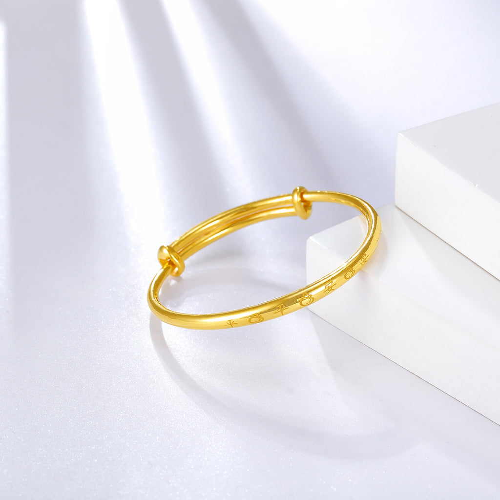 999 24K Gold Bangle Bracelet 9.2-10.2g AA101302