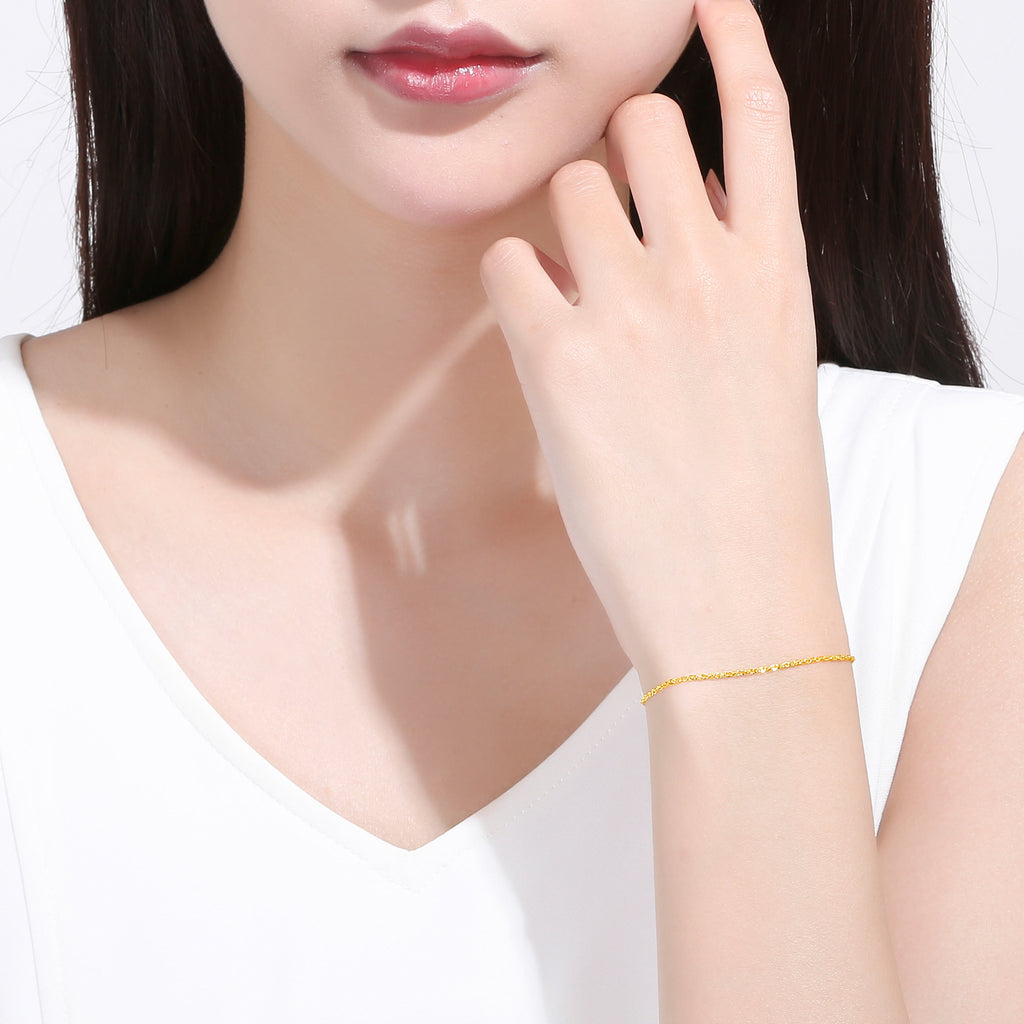 999 24K Gold Chain Bracelet 1.6-2g AA072175