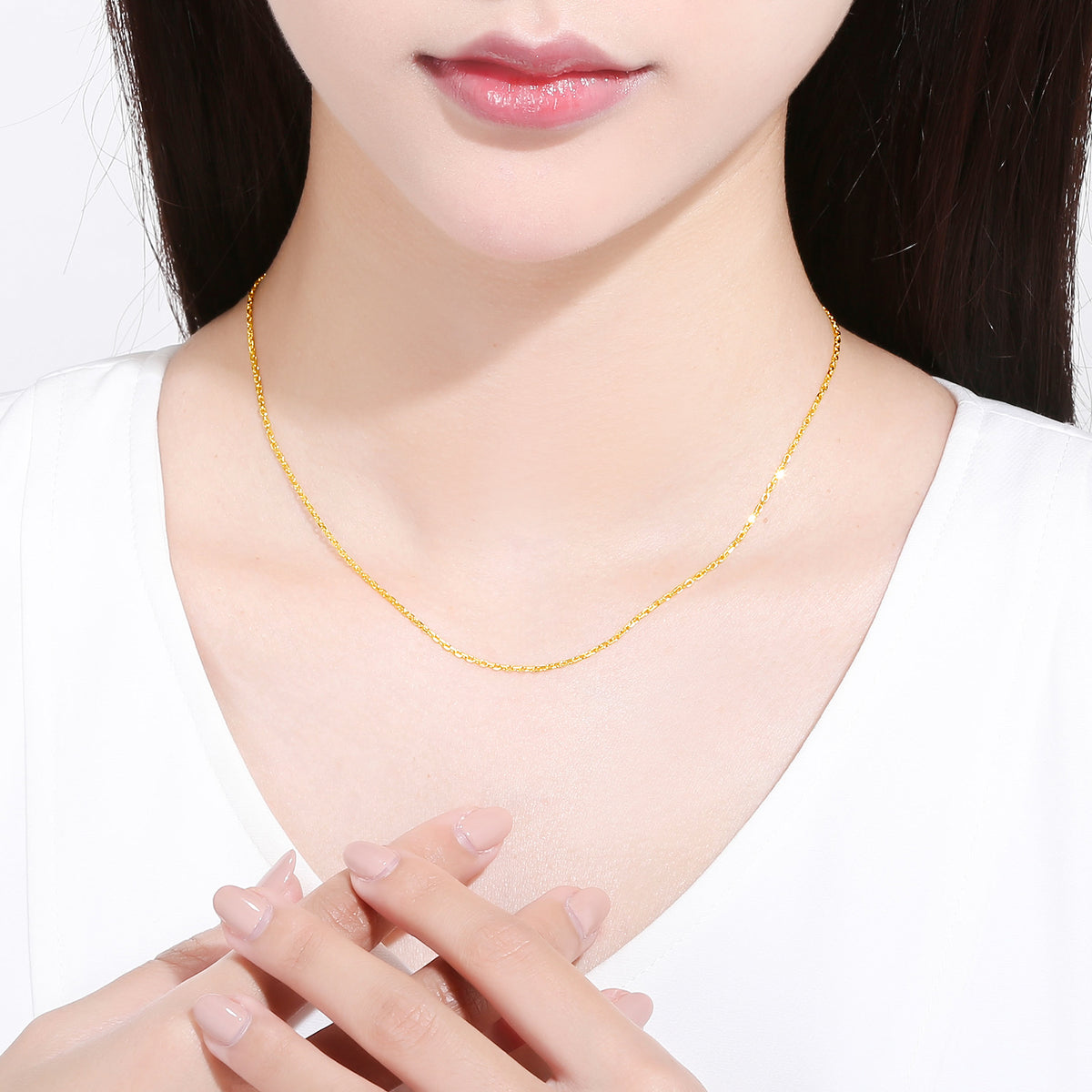 999 24K Gold Necklace 3.8-4.3g AA052174