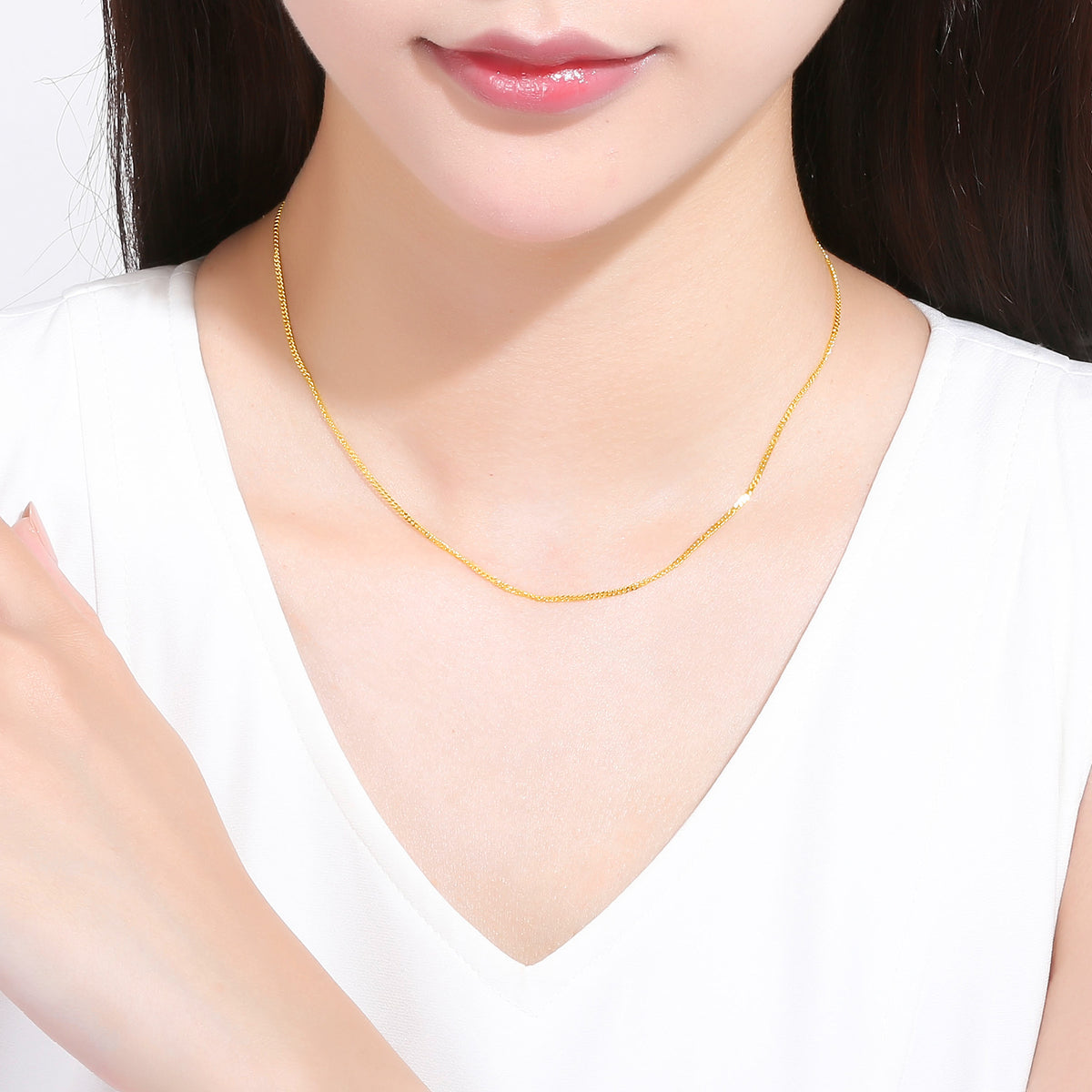 999 24K Gold Necklace 3.4-3.8g AA050784