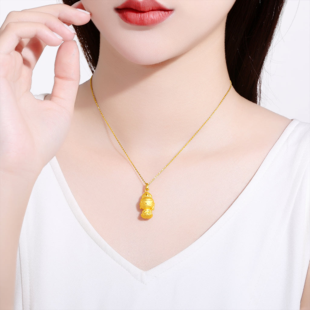   24K Gold Pendant              Mahasthamaprapta Bodhisattva 2.3-2.7g AD045044
