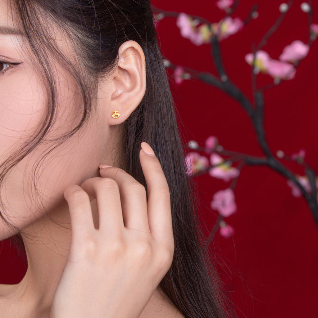 999 24K Gold Earrings 0.9-1.2g AA094679