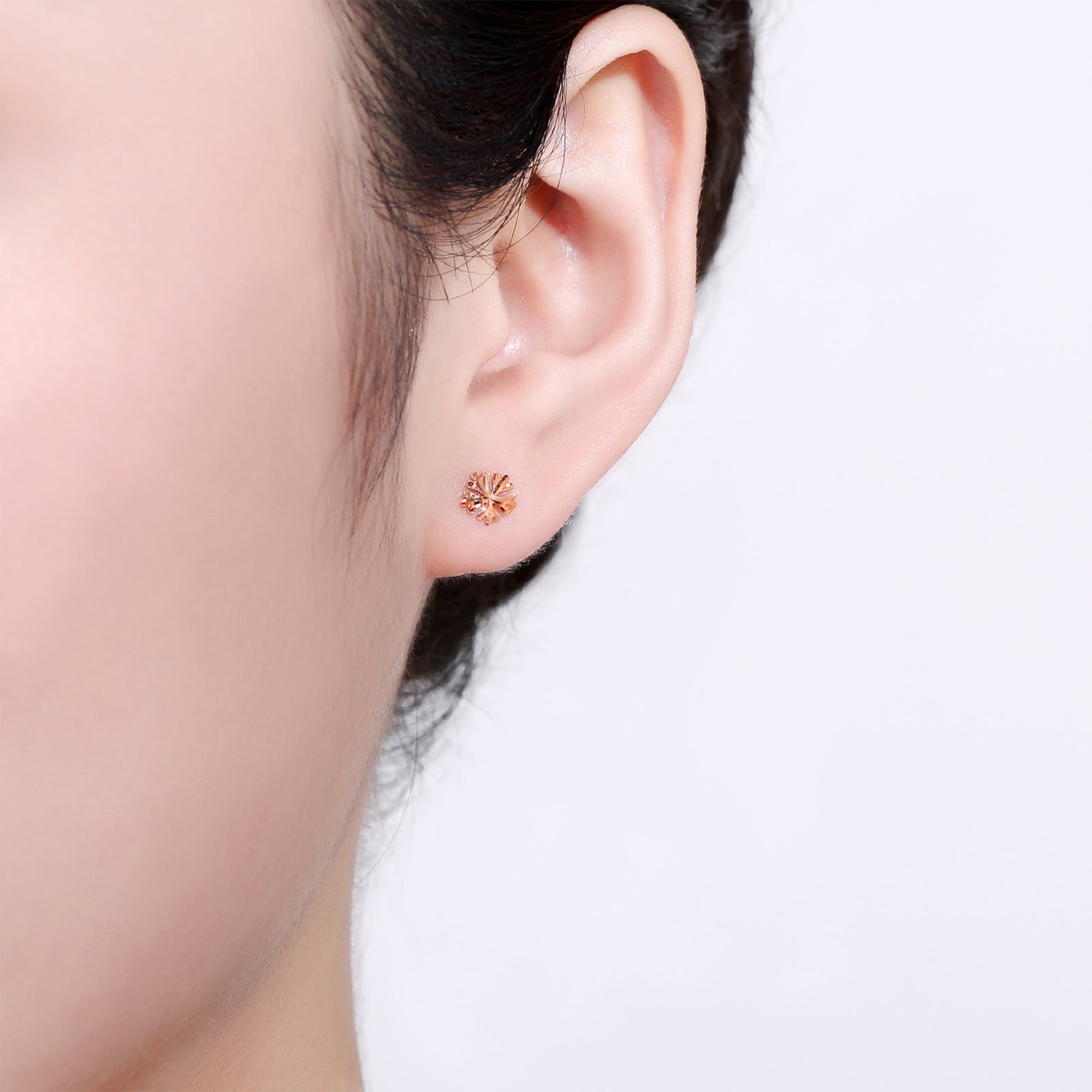 18K Rose Gold Earrings Flower 0.5-0.8g KI094628
