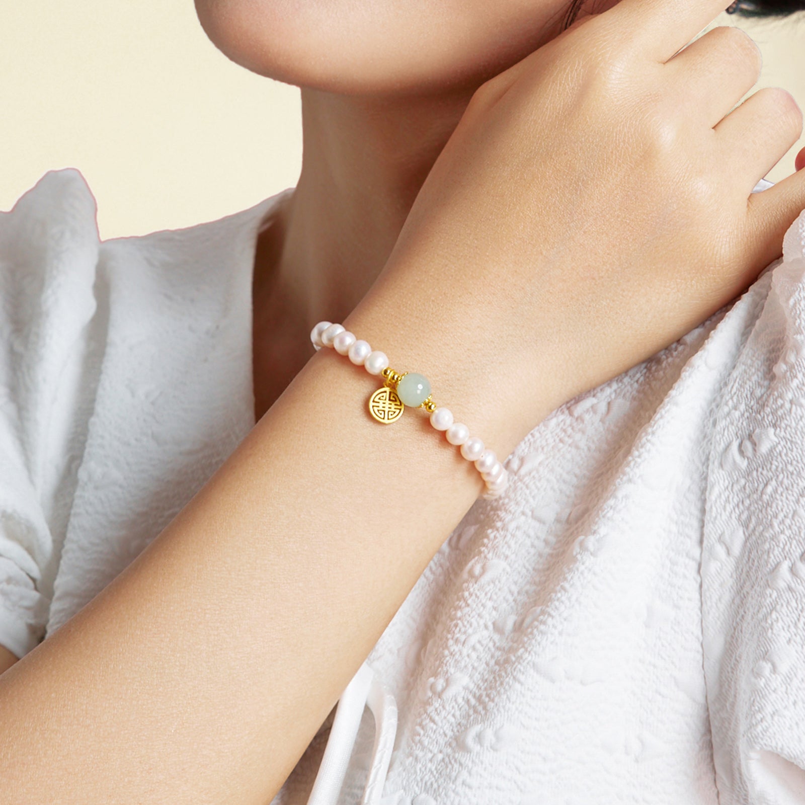 S925 Sterling Silver Chain Bracelet Pearl Heitian Jade 1.1-2.1g 17-23cm X0711994