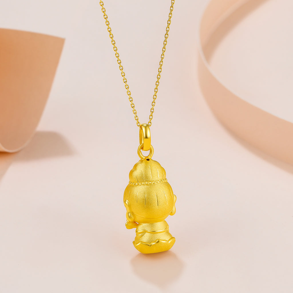   24K Gold Pendant              Mahasthamaprapta Bodhisattva 2.3-2.7g AD045044