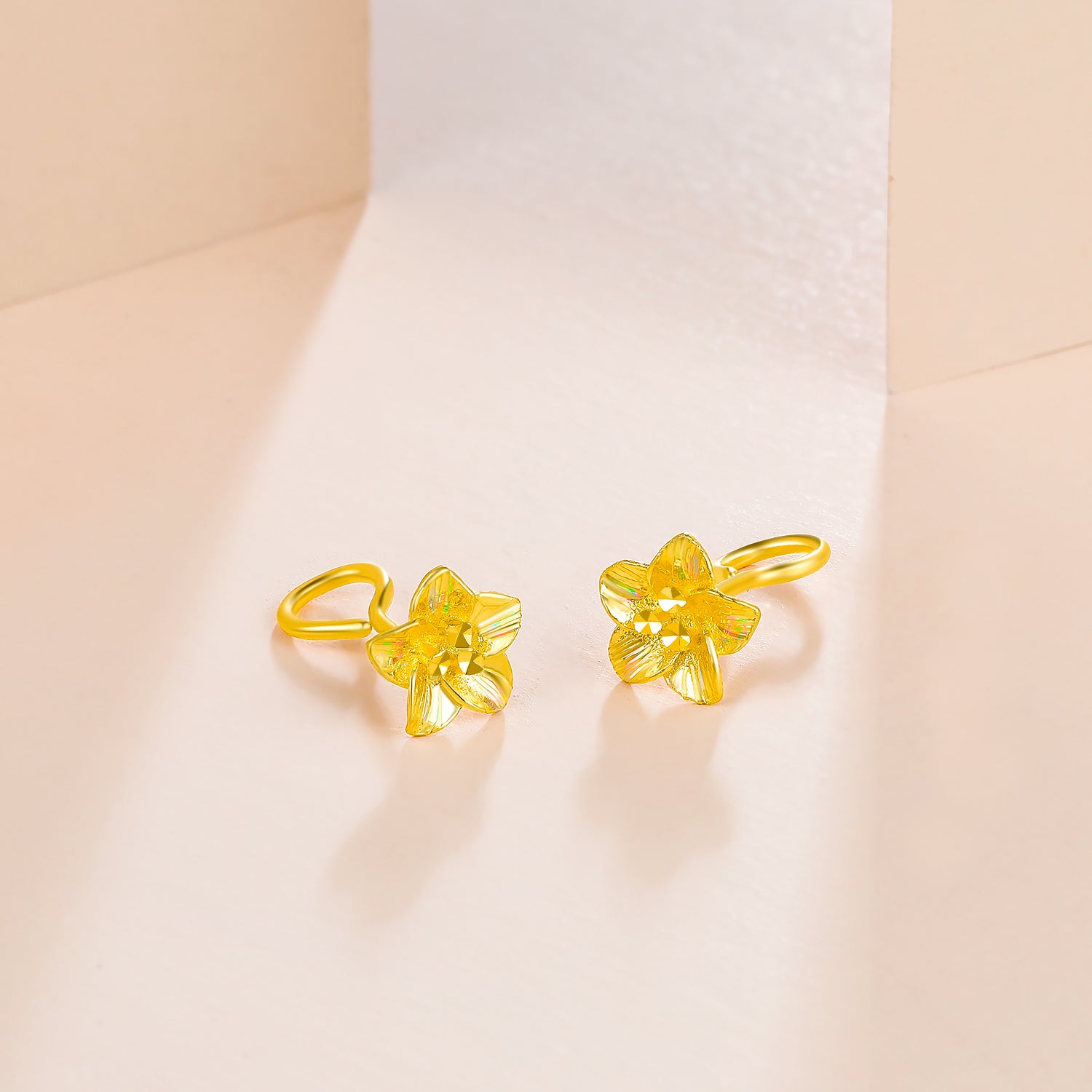 999 24K Gold Earrings Flower 2.2-2.5g AA095065