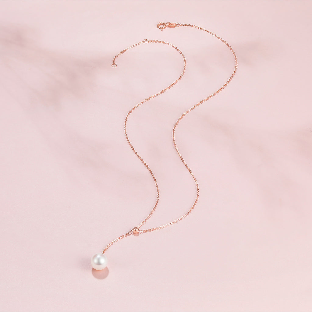 18K Gold Pendant Necklace Pearl 1-1.3g KIPB065480