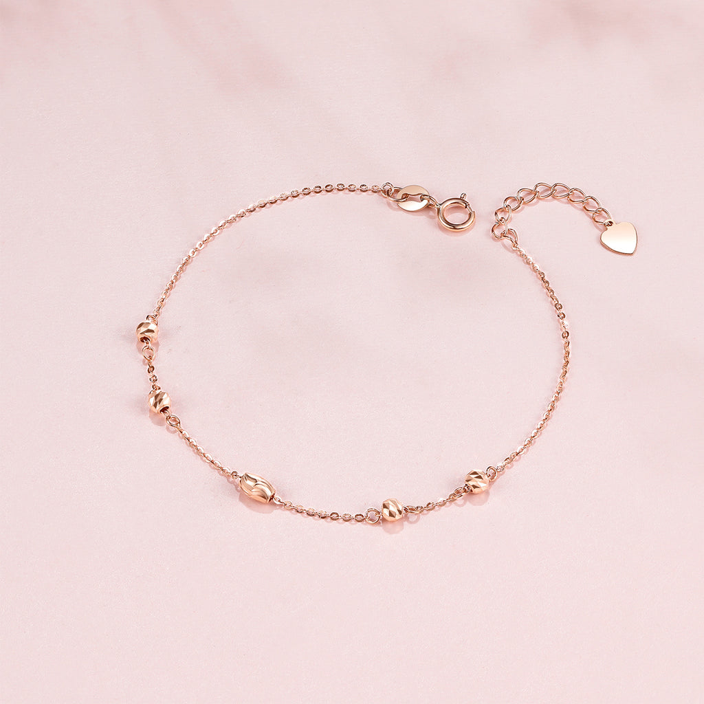 18K Rose Gold Chain Bracelet 1.1-1.3g KI075379