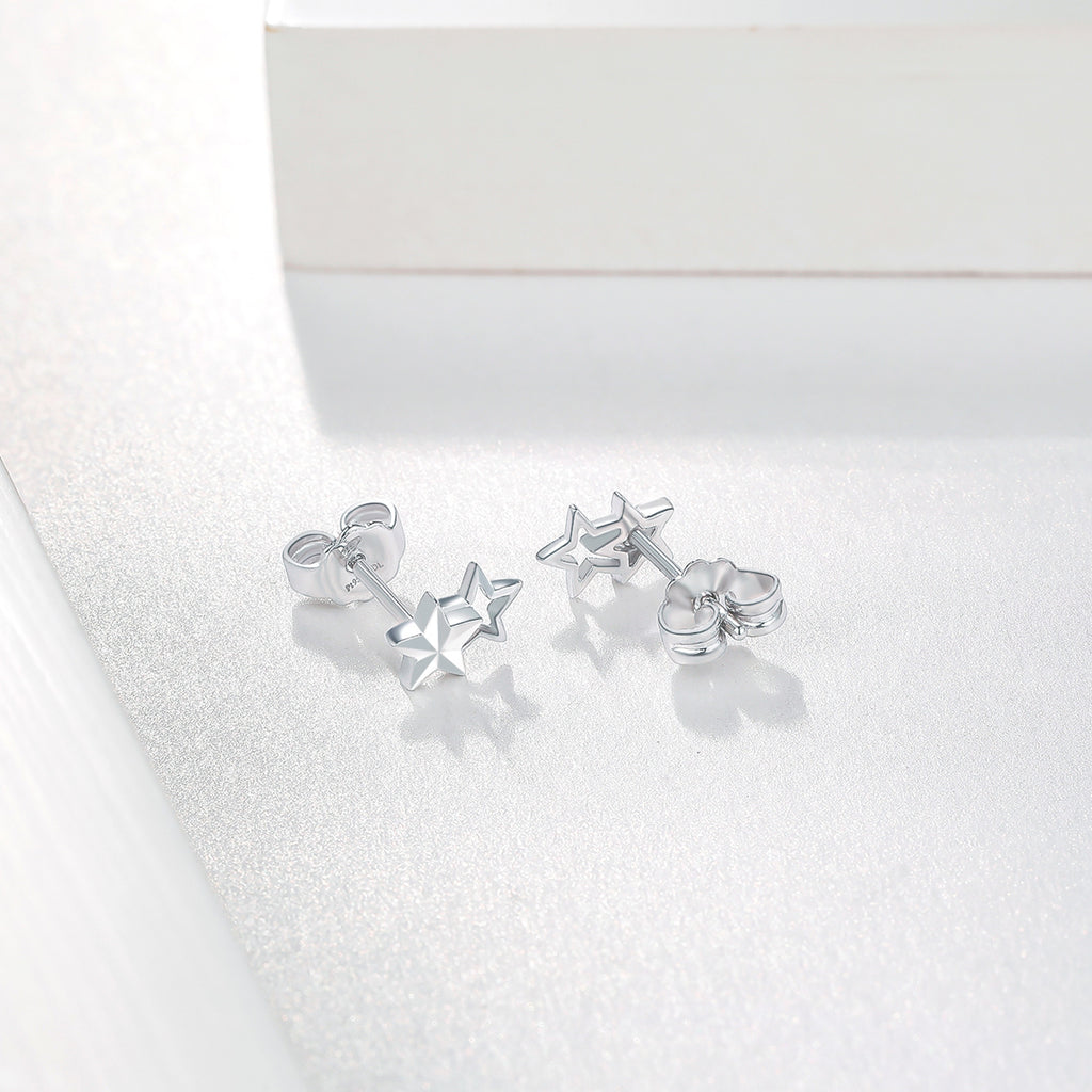 950 Platinum Earrings Star 1.3-1.6g PT093963