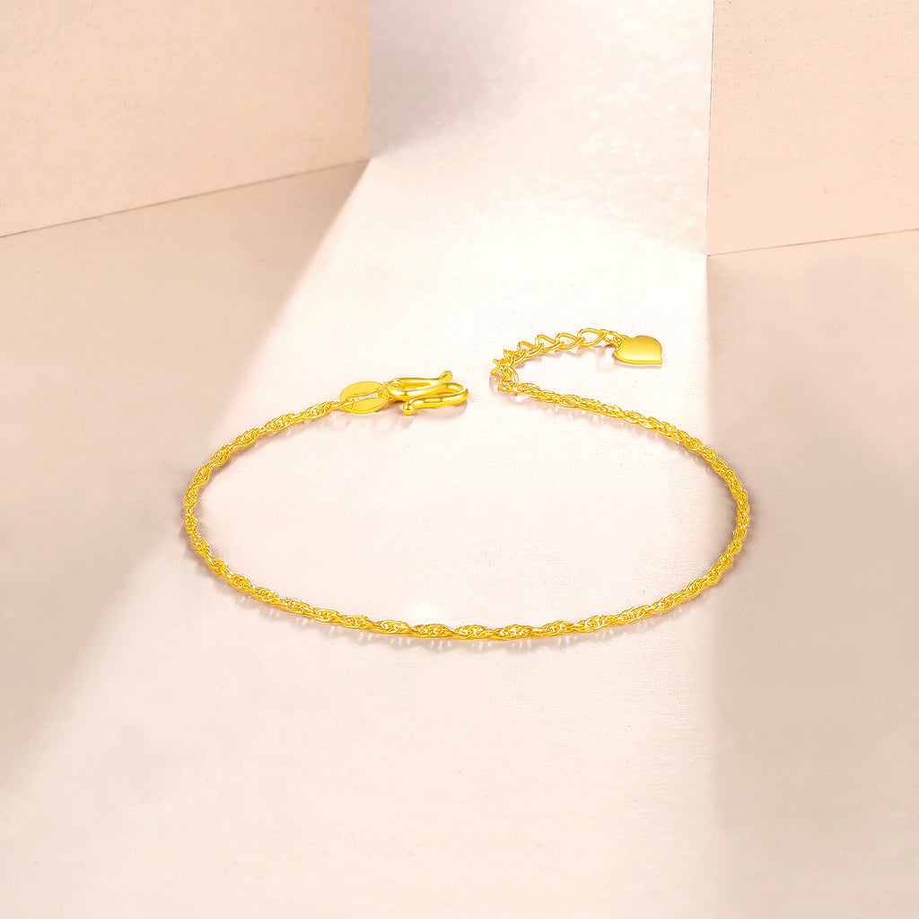 999 24K Gold Chain Bracelet 1.6-2g AA072175