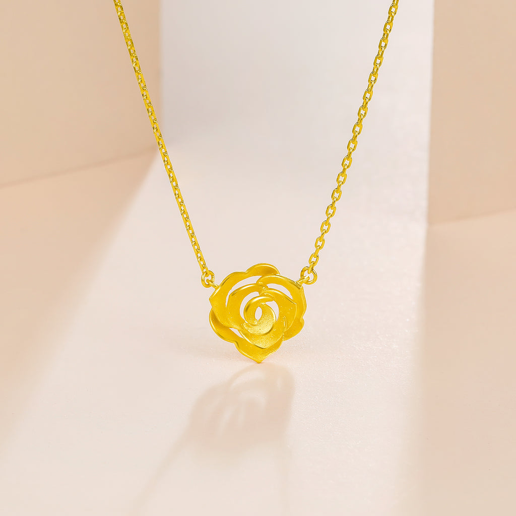 999 24K Gold Pendant Necklace              Rose 4.9-5.4g AC065266