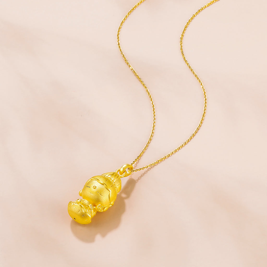   24K Gold Pendant              Mahasthamaprapta Bodhisattva 2.3-2.7g AD045044