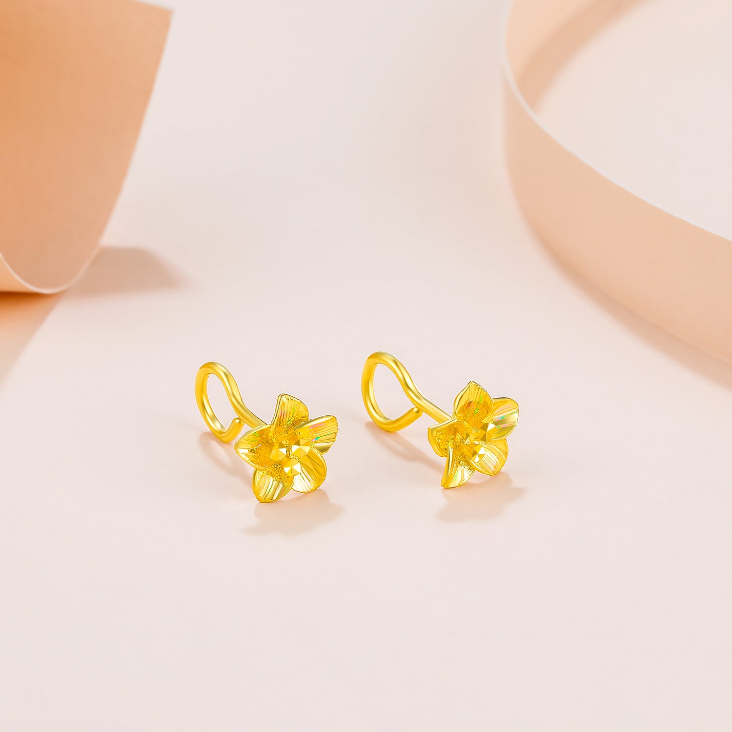 999 24K Gold Earrings Flower 2.2-2.5g AA095065