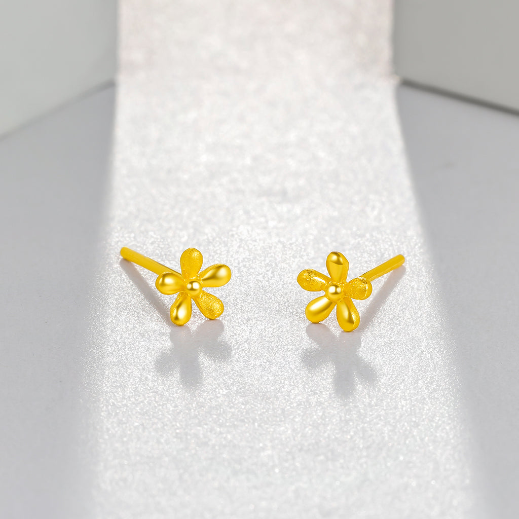 999 24K Gold Earrings Flower 0.8-1g AB093540