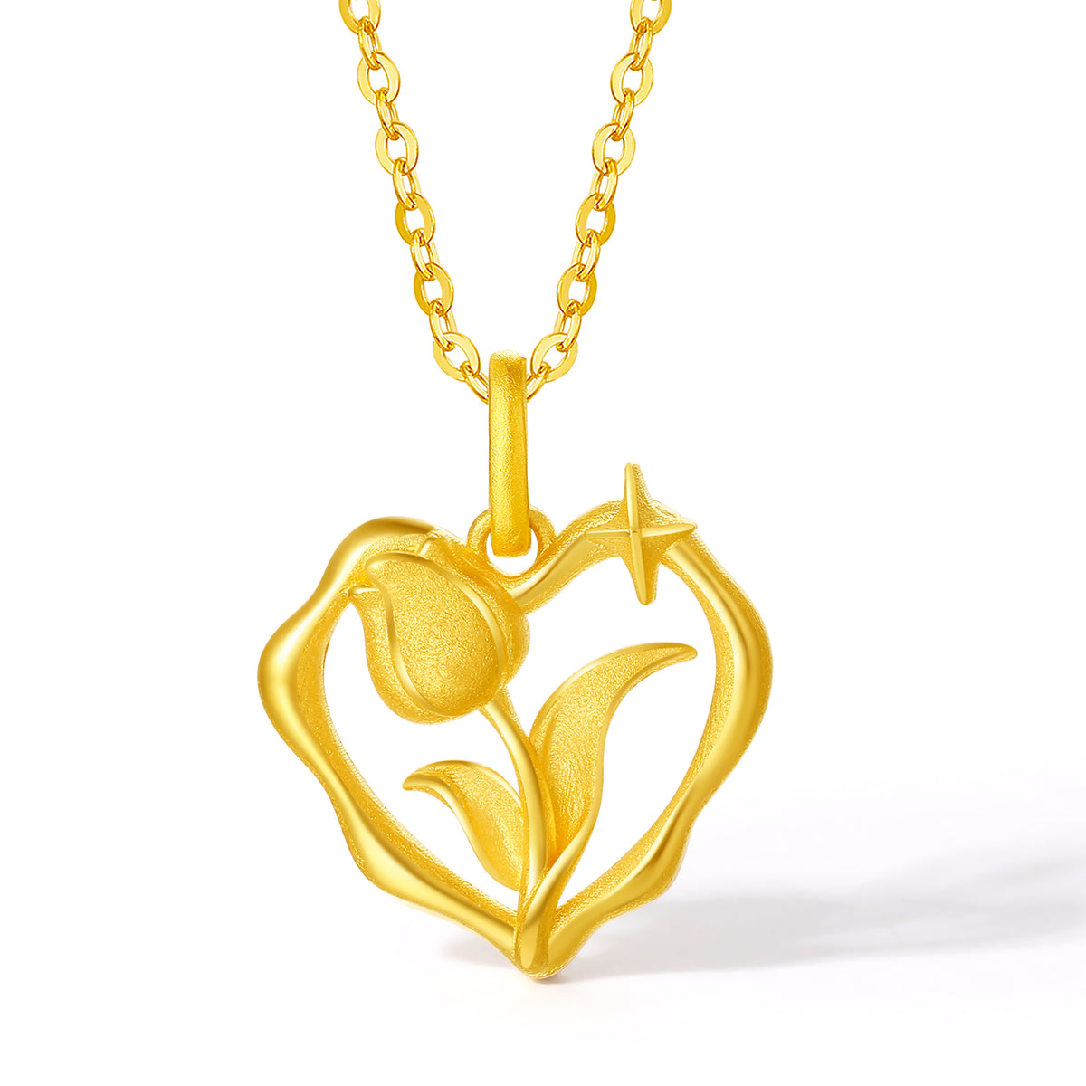 999 24K Gold Pendant Flower 2.76-3.06g A0413044